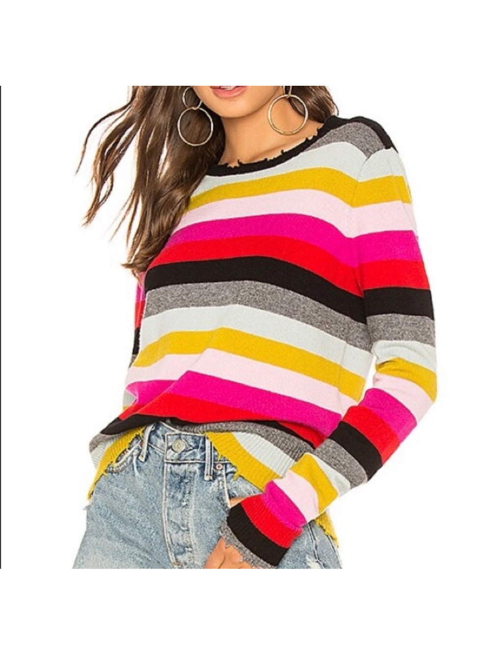 Pam & Gela Multistripe Merino Cashmere Sweater S
